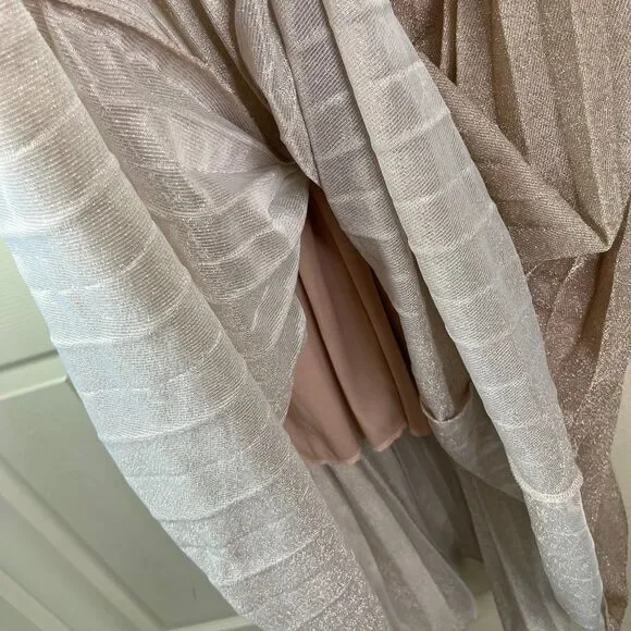 Maxi SHEIN Long Sleeve Women’s Dress Pleated Blush Pink Size 3XL #652 - Picture 7 of 12